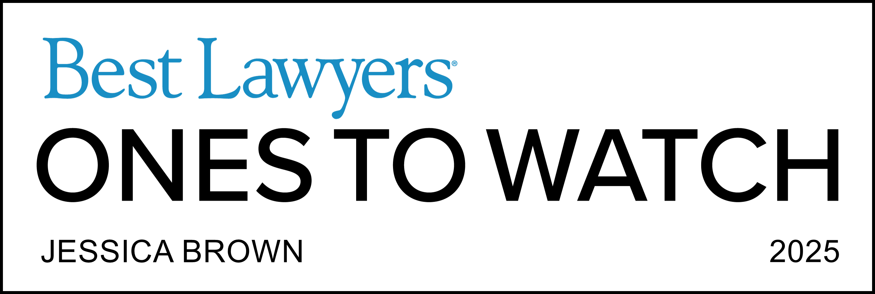Ones To Watch - Lawyer Logo JFB 2025 Jessica Brown Badge